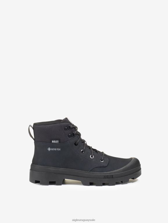 Aigle hombres zapatos T20BD264 negro el icónico zapato de senderismo en piel gore-tex